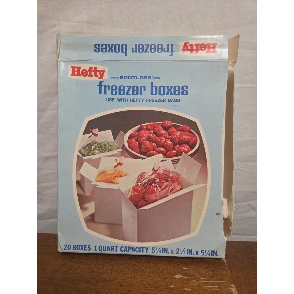 Hefty Freezer Boxes 20 Count 1 Quart Capacity 1970s Vintage TV Advertising